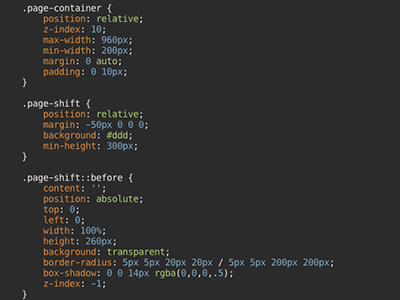 Overlap w/ Faded Box Shadow css css box shadow pseudo elements