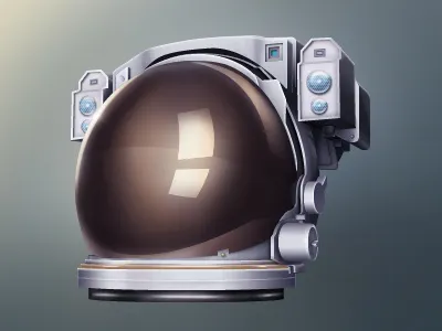 Astronaut Icon 3d astronaut hat helmet icon job reflection space visor