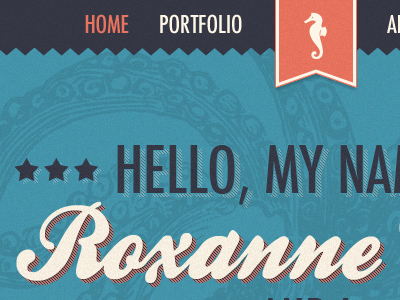 Portfolio Header header navigation portfolio ribbon typography