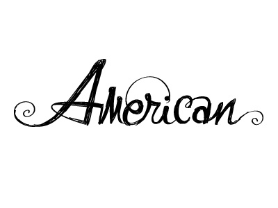 American hand lettering rough sketch typography