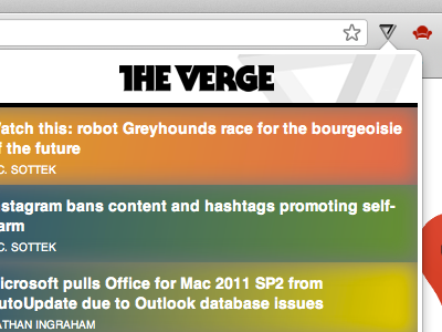 Verge Chrome Extension chrome extension google gradient hipster logo verge