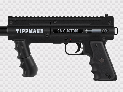 Tippmann 98: Paintball 98 custom marker metal paintball rubber skeuomorph steal tippmann