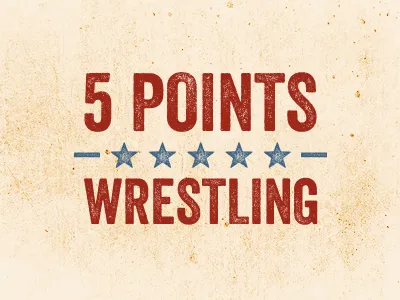 logo - 5 points wrestling condensed grunge logo
