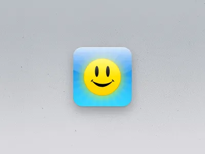 Happy Day blue face gloss happy icon ios shine sun texture yellow