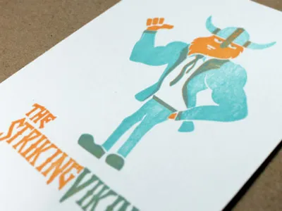 The Striking Viking letterpress postcard striking viking