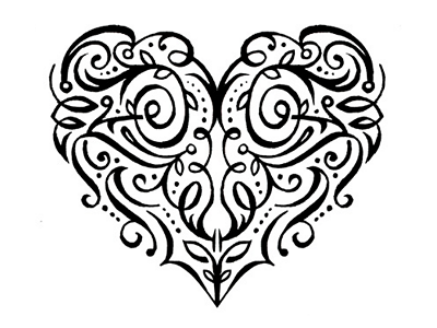 Heart Concept 4 agency concept design digitized grayscale hand drawn heart logo logotype proposal sketch wedding