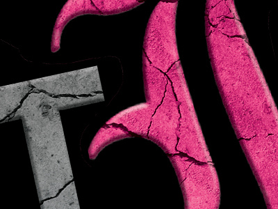 Et band cracked grey pink texture type