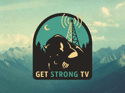 GSTV Logo Proposal bear branding broadcast canada forest get strong tv growcase gstv identity logo logo design logo designer logotype moon mountain mountain range signal trees tv tower woods