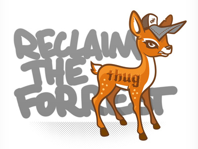 reclaim the forest character characterdesign custom customtype font illustration thug type vector