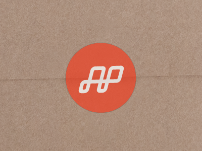 Logo Sticker ap brand branding circle fold folded identity logo monogram orange sticker type typography