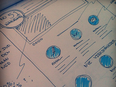 Website sketch blue logo web