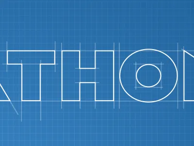 Hackathon Poster blueprint poster typography