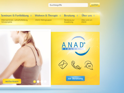 ANAD blue eating eating disorder help yellow