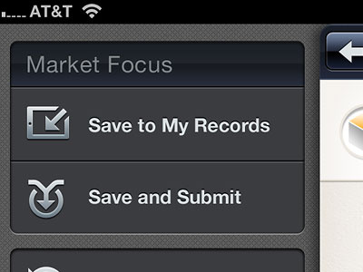 Slide Away to Reveal Menu ios ipad navigation plastic retina shiny