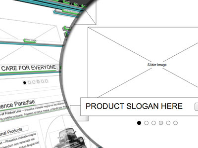 Closeup of Image Slider 3d prototype prototyping wireframe wireframing