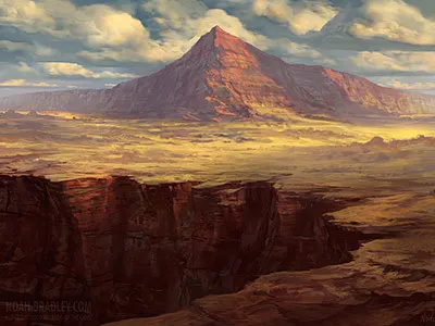 Plateau illustration magic mtg painting