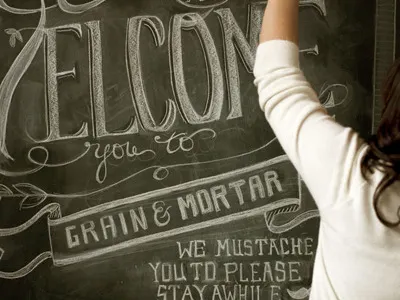 Welcome chalk chalkboard hand rendered hand rendered illustration lettering type typography