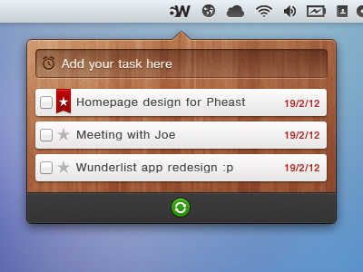 Wunderlist Mini clean green mac mini osx sleek tanveer task task management wood wooden wunderlist