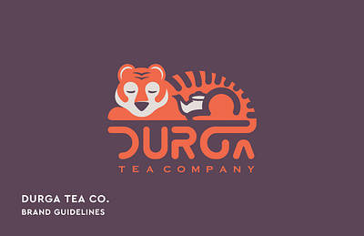 Durga Tea Brand Guidelines branding food graphic design logo tea tiger type typography vector