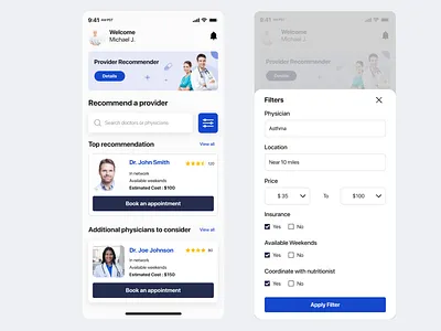 Doctor Finder mobile app app mobile app ui user inerface ux