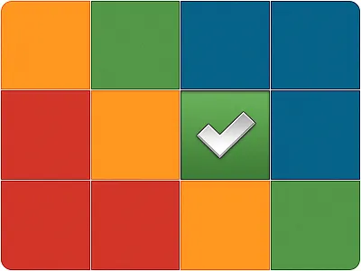 Matrix blue box cell graph green matrix red tick yellow