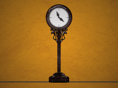 Clock clock lamp post marble orange