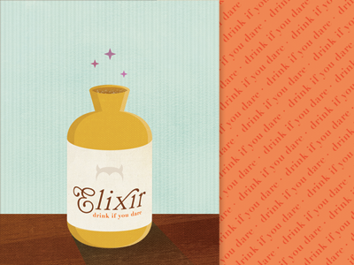 elixir dare drink elixir halloween immortal negative space sparkles typography