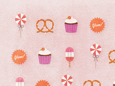 sweet tooth cupcake grunge lollipop popsicle pretzel retro sweets texture