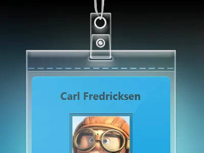 Badge badge black blue highlights pilot plastic tag