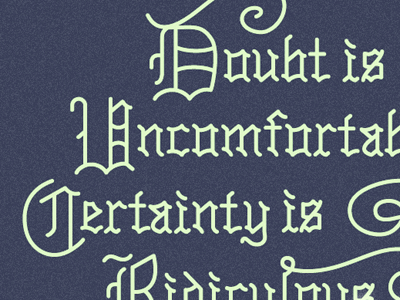 Doubt black letter doubt quote type typography