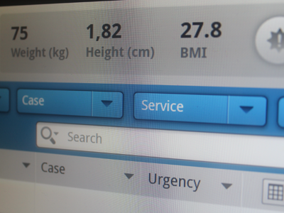 Patient Clinical Details app application dashboard filters interface table ui user interface