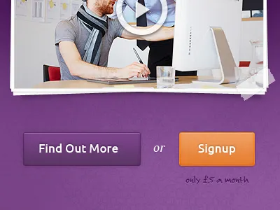 Call to Action buttons call to action landing page signup tape video web design