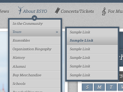 Iconic Navigation with Dropdowns dropdown icon menu nav navigation