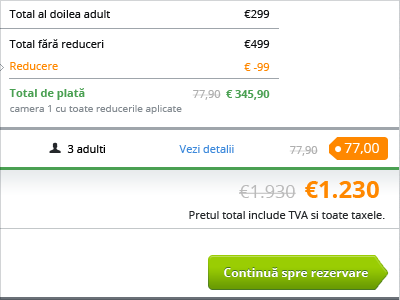 Travel website label price total ui