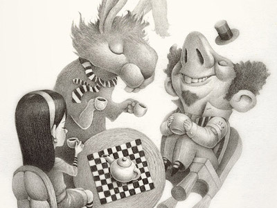 An Unusual Tea Party charles santoso illustration pencil