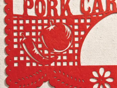Pork Carnitas Food Packaging cutout food mexican packaging red