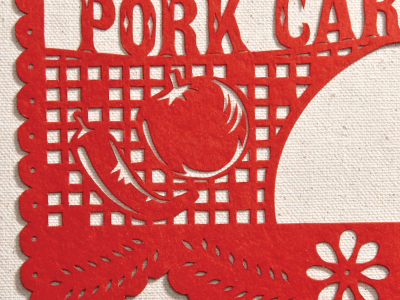 Pork Carnitas Food Packaging cutout food mexican packaging red