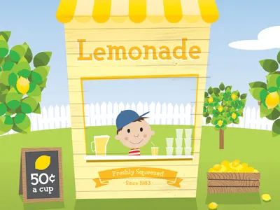 The Lemonade Stand illustration vector