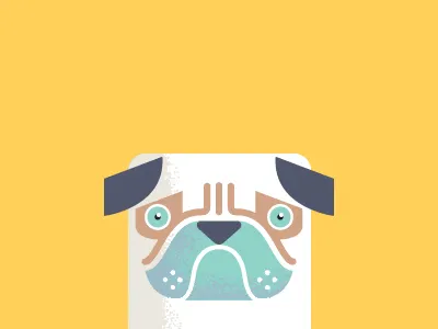 Pug dog icon pet pug yellow