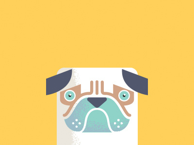 Pug dog icon pet pug yellow