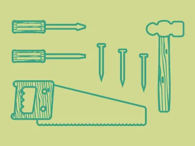 Tool Set design illustration tools wood grain