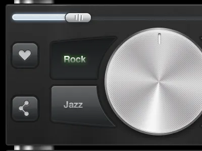 iPlay player part apple dark grey ios ipad iphone label music player ui