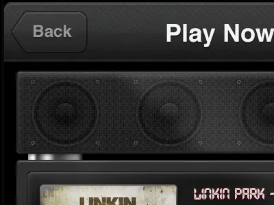 iPlay apple dark grey ios ipad iphone label music player ui