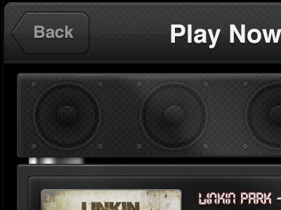 iPlay apple dark grey ios ipad iphone label music player ui