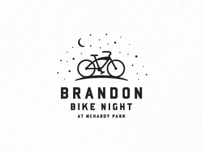 Bike Night bike hill logo moon night star