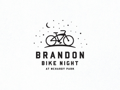 Bike Night bike hill logo moon night star