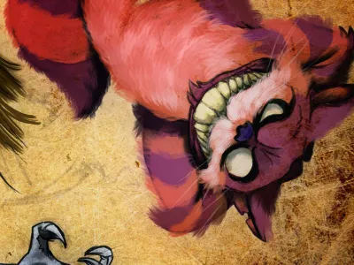 Cheshire Cat alice cheshire cat childrens book comic creepy dark fairytale fantasy illustration painting scary storybook wonderland