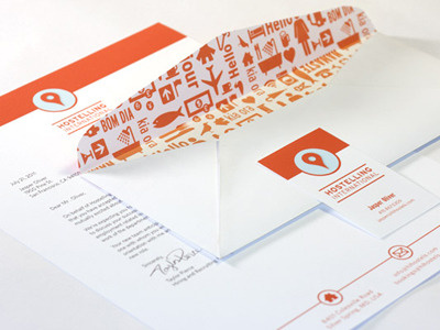 Hostelling International branding business card icons letterhead logo stationery