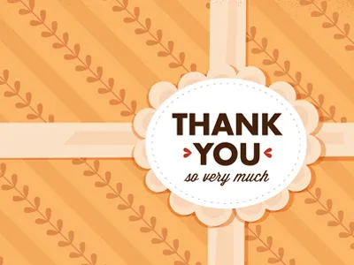 Thank You Final gift greeting illustration pattern ribbon thank you