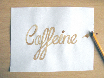 Caffeine coffee hand drawn lettering paper photo sketch typography